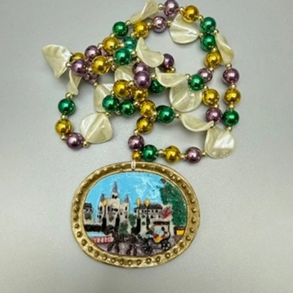 Vintage Mardi Gras Beads New Orleans Necklace 26